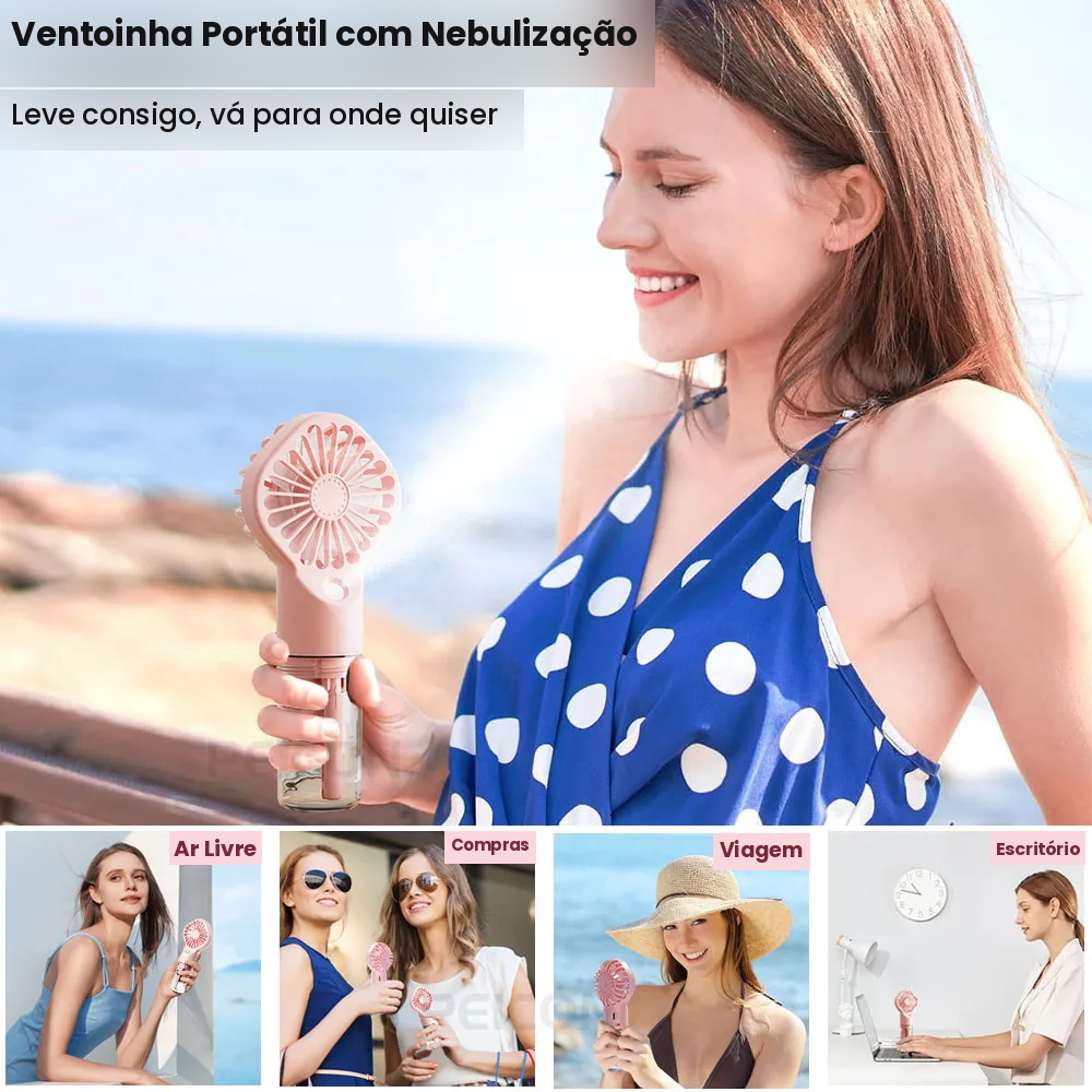 mini ventilador portátil de mão com umidificador mini ventilador portátil de mão com umidificador