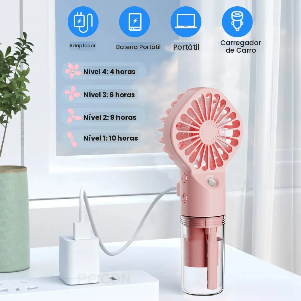 mini ventilador portátil de mão com umidificador mini ventilador portátil de mão com umidificador