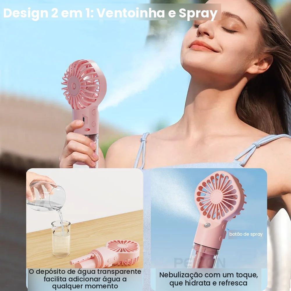 mini ventilador portátil de mão com umidificador mini ventilador portátil de mão com umidificador